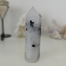 Load image into Gallery viewer, Black Tourmaline in Quartz Tower
