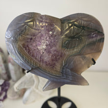 Load image into Gallery viewer, Agate Amethyst Heart Wings
