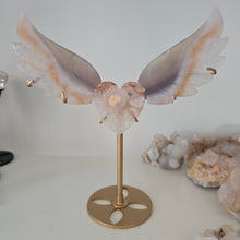 Load image into Gallery viewer, Agate, Amethyst &amp; Flower Agate Heart Wings
