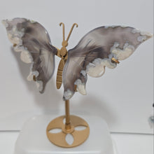 Load image into Gallery viewer, Black Flower Agate Butterfly Wings
