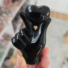Load image into Gallery viewer, Black Obsidian Hand Heart

