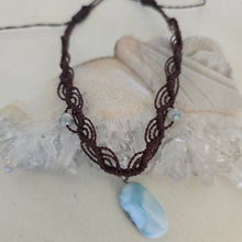 Load image into Gallery viewer, Larimar Macrame Choker/Necklace
