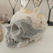 Load image into Gallery viewer, Quartz Cluster Stone Skull - Rainbow

