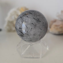 Load image into Gallery viewer, Black Tourmaline in Quartz Sphere
