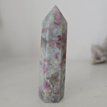 Load image into Gallery viewer, Pink Tourmaline and Lepidolite in Quartz Obelisk

