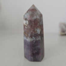 Load image into Gallery viewer, Pink Tourmaline and Lepidolite in Quartz Obelisk

