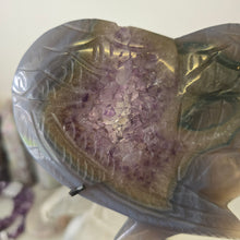 Load image into Gallery viewer, Agate Amethyst Heart Wings
