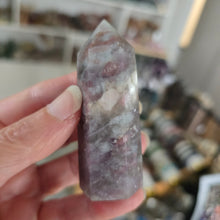 Load image into Gallery viewer, Pink Tourmaline and Lepidolite in Quartz Obelisk
