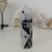 Load image into Gallery viewer, Black Tourmaline in Quartz Tower
