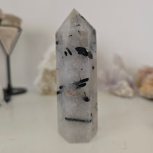 Load image into Gallery viewer, Black Tourmaline in Quartz Tower
