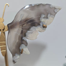 Load image into Gallery viewer, Black Flower Agate Butterfly Wings
