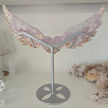 Load image into Gallery viewer, Amethyst X Flower Agate Heart Wings
