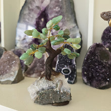 Load image into Gallery viewer, Green Quartz Bonsai Tree on Amethyst Cluster
