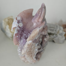Load image into Gallery viewer, Flower Agate and Amethyst Dragon
