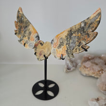 Load image into Gallery viewer, Yellow Crazy Lace Agate Heart with Wings
