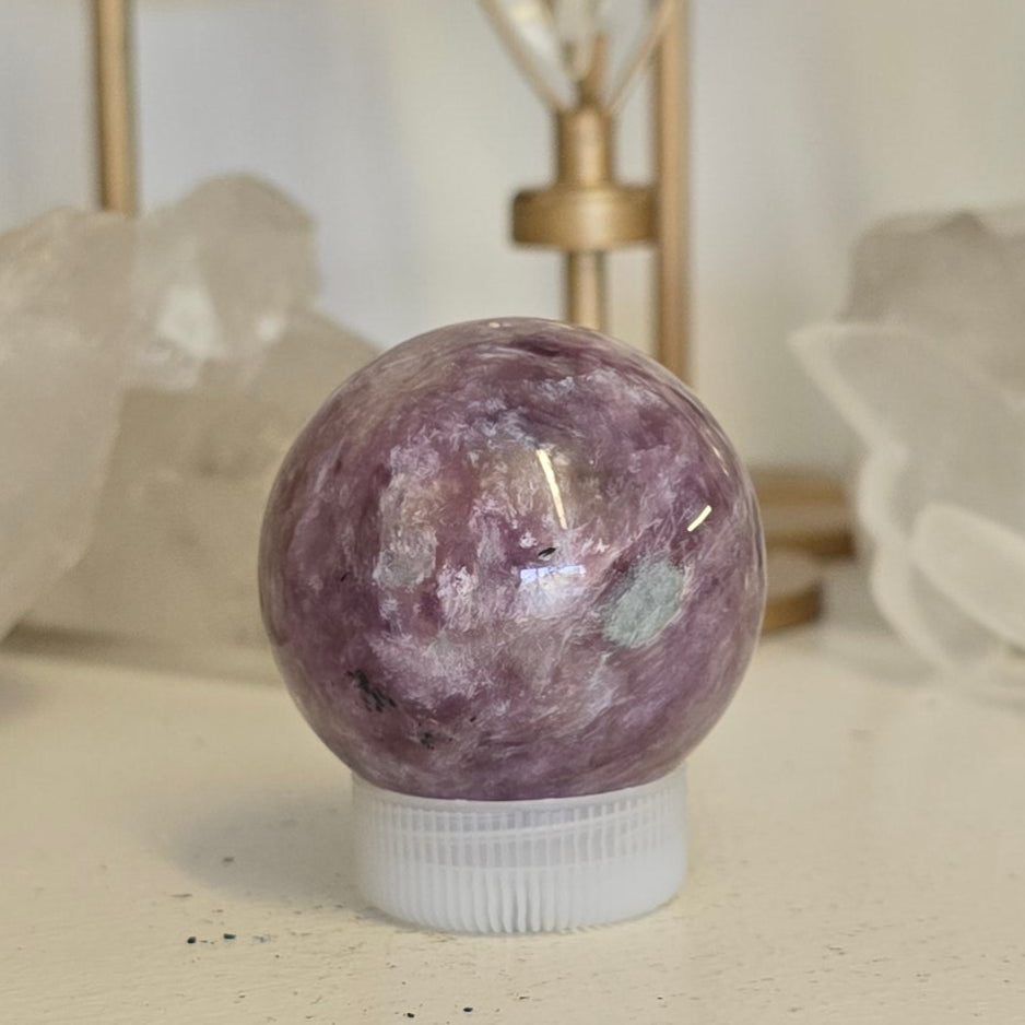 Pink Charorite Sphere - Rare