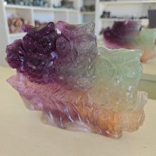 Load image into Gallery viewer, Rainbow Fluorite Owls
