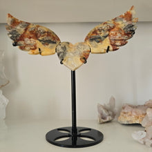 Load image into Gallery viewer, Yellow Crazy Lace Agate Heart with Wings
