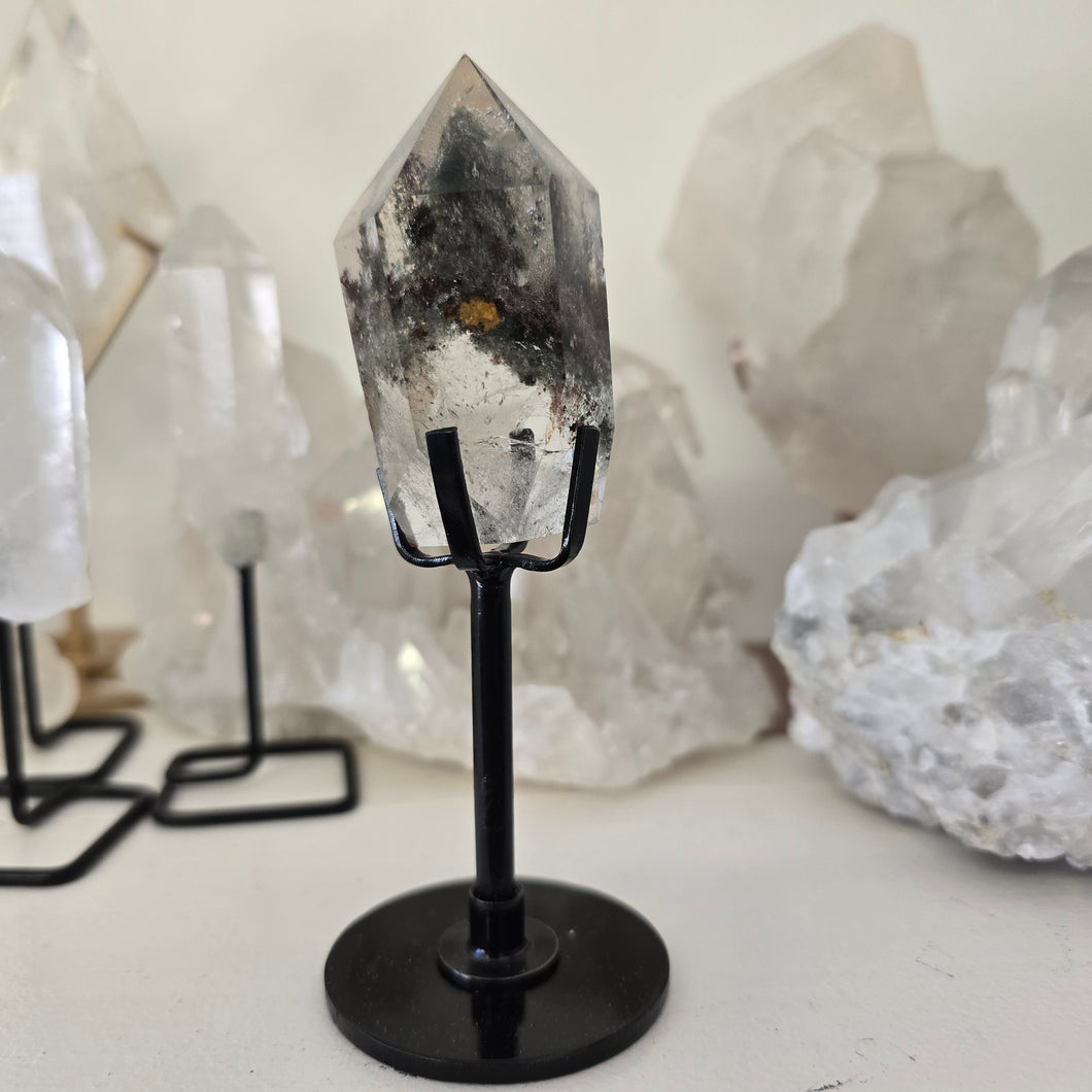 Garden Quartz Points on Stand