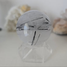 Load image into Gallery viewer, Black Tourmaline in Quartz Sphere - Rainbow
