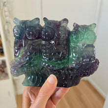 Load image into Gallery viewer, Rainbow Fluorite Owls
