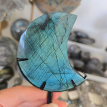 Load image into Gallery viewer, Labradorite Moon with stand
