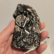 Load image into Gallery viewer, Silver Sheen Obsidian Lady with Horse
