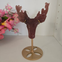 Load image into Gallery viewer, Strawberry Quartz Deer Head with Stand

