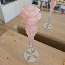 Load image into Gallery viewer, Rose Quartz Rose with Stand
