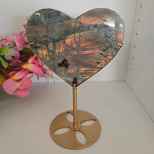 Load image into Gallery viewer, Labradorite Heart with stand
