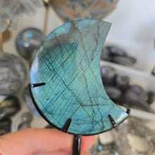 Load image into Gallery viewer, Labradorite Moon with stand

