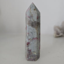Load image into Gallery viewer, Pink Tourmaline and Lepidolite in Quartz Obelisk
