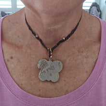 Load image into Gallery viewer, Pink Amethyst Butterfly Macrame Necklace
