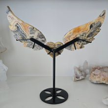 Load image into Gallery viewer, Yellow Crazy Lace Agate Heart with Wings
