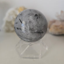 Load image into Gallery viewer, Black Tourmaline in Quartz Sphere
