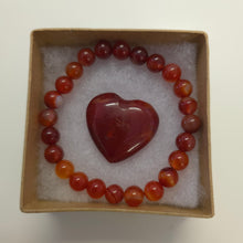 Load image into Gallery viewer, Carnelian Bracelet and Heart Boxset
