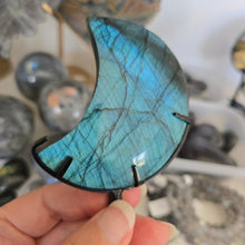 Load image into Gallery viewer, Labradorite Moon with stand
