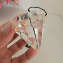 Load image into Gallery viewer, Faceted Clear Quartz Diamond with Stand
