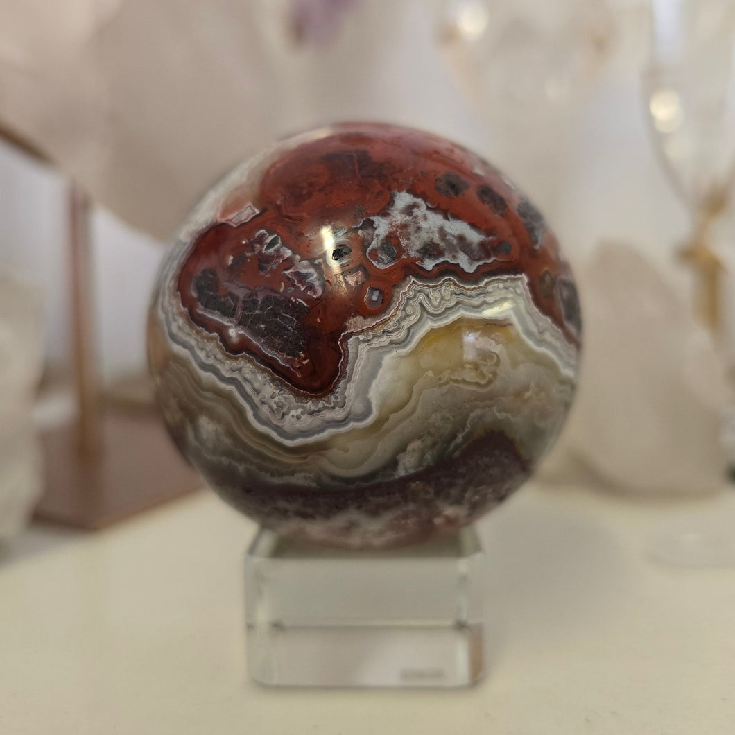 Mexican Crazy Lace Agate Sphere