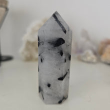 Load image into Gallery viewer, Black Tourmaline in Quartz Tower
