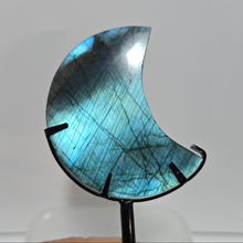Load image into Gallery viewer, Labradorite Moon with stand
