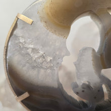 Load image into Gallery viewer, Druzy Agate Crescent Moon Fairy on Stand - small
