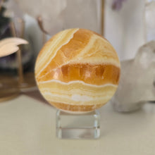 Load image into Gallery viewer, Orange Calcite Sphere
