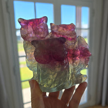 Load image into Gallery viewer, Rainbow Fluorite Owls
