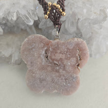 Load image into Gallery viewer, Pink Amethyst Butterfly Macrame Necklace
