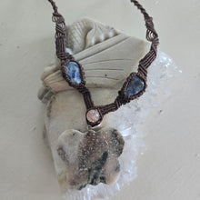 Load image into Gallery viewer, Pink Amethyst Butterfly Macrame Necklace
