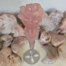 Load image into Gallery viewer, Rose Quartz Rose with Stand
