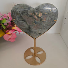 Load image into Gallery viewer, Labradorite Heart with stand
