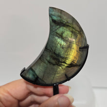 Load image into Gallery viewer, Labradorite Moon with stand
