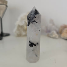 Load image into Gallery viewer, Black Tourmaline in Quartz Tower
